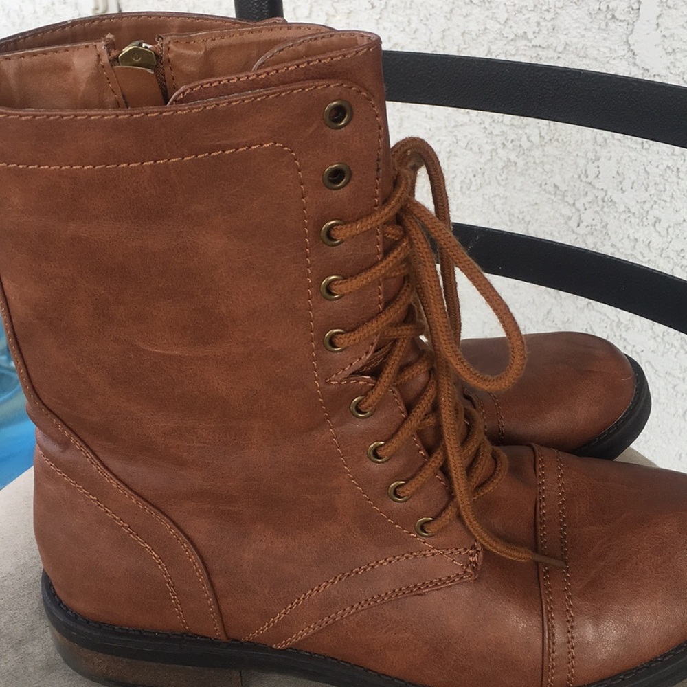 Women’s brown combat boots